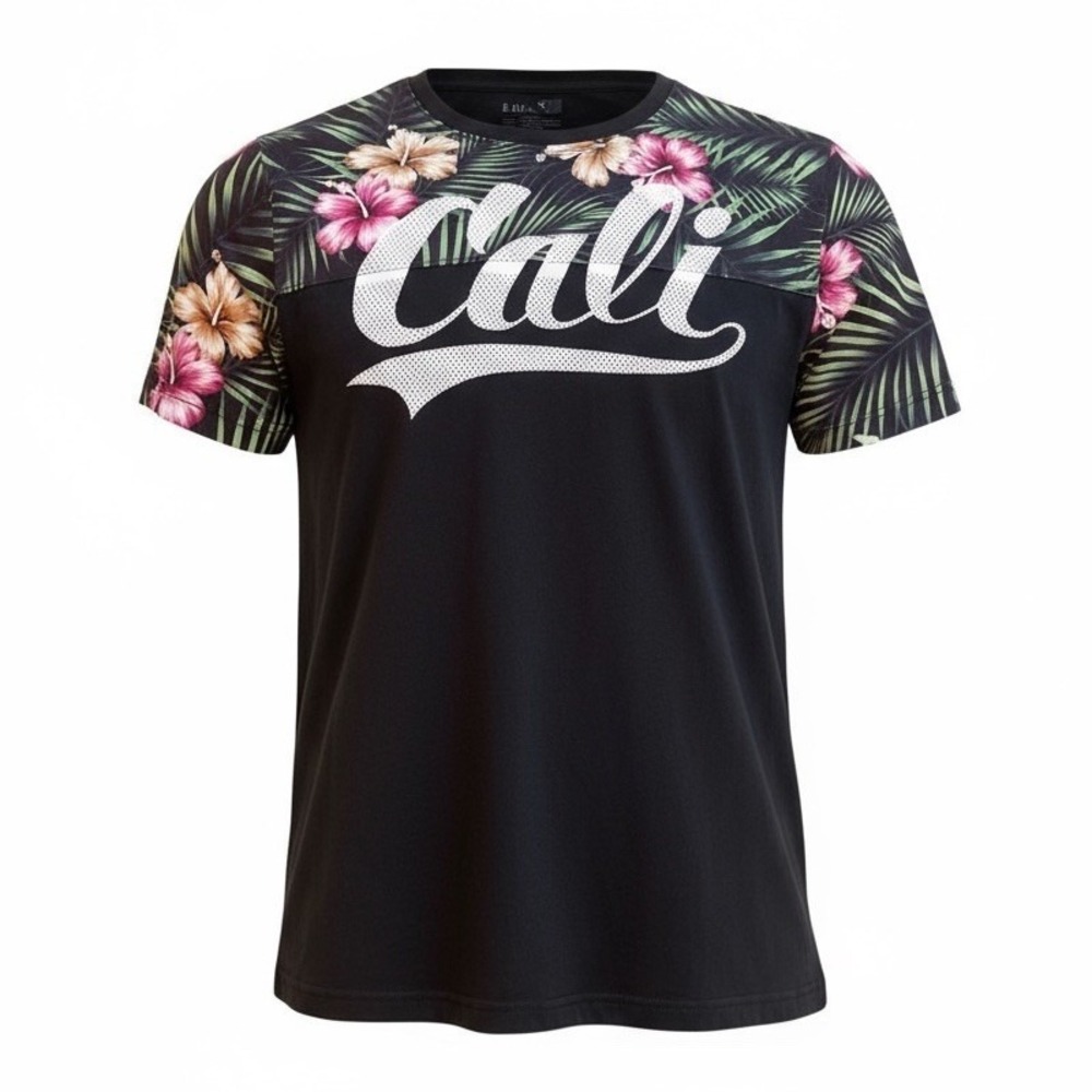Tony Hawk T-Shirt Floral‎ Tropical Hibiscus Cali Graphic Short Sleeve Women's L